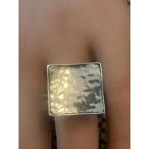 SILPADA R1688 Square Hammered 925 Sterling Silver Ring Size 8 Retired